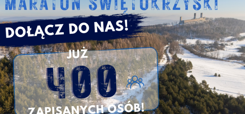 Plakat zachęcający do zapisów na Zimowy Maraton Świętokrzyski